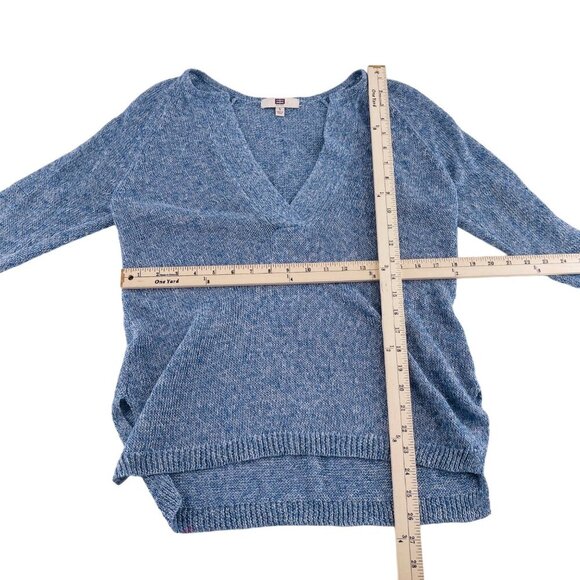 Womens By Etcetera Blue Linen Sweater With‎ V-Neck Size Small  Pullover - Picture 4 of 5
